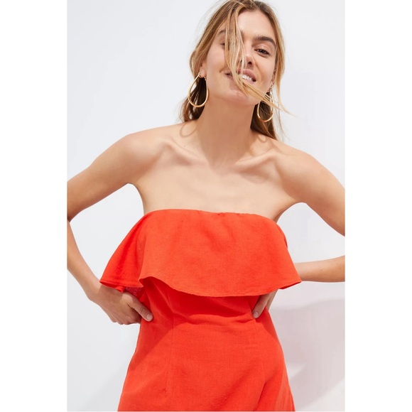 Anthropologie Forever That Girl Linen/Cotton Strapless Mini Dress NWT Size XL - Picture 2 of 11